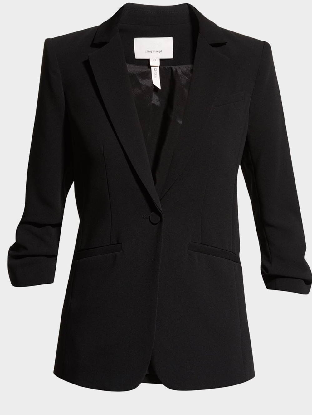 Like New Black Cinq a Sept Khloe Crepe 3/4 Sleeve Blazer (size 8)